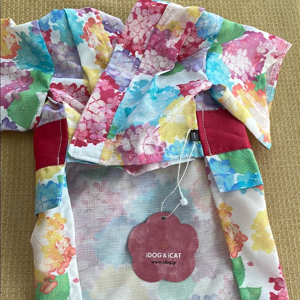 Floral Kimono with Red Bow dog outfit. Does not come with dog.🥰 - Picture 2 of 5